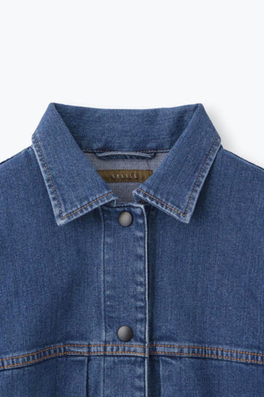 【レリル/lelill】のプリーデッドデニムJK 人気、トレンドファッション・服の通販 founy(ファニー) 　ファッション　Fashion　レディースファッション　Fashion for Women　アウター　Coat / Outerwear Collection　レディースジャケット・軽アウター　Jackets　ジャケット　Jacket, Outerwear　ストレッチ　Stretch, Stretchy Fabric　デニム　Denim, Jeans Material　ドット　Polka Dot, Dot Pattern　フラップ　Flap, Flap Pocket　フロント　Front, Front Design　ブルゾン　Blouson, Bomber Jacket　ボックス　Boxy, Box Shape　other-3|ID: prp329100004884411 ipo3291000000036460395