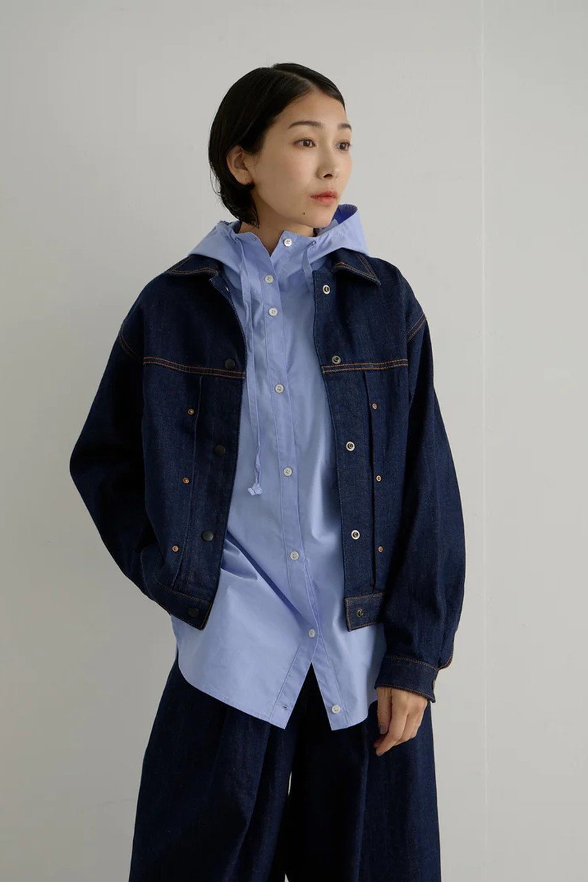 【レリル/lelill】のプリーデッドデニムJK 人気、トレンドファッション・服の通販 founy(ファニー) 　ファッション　Fashion　レディースファッション　Fashion for Women　アウター　Coat / Outerwear Collection　レディースジャケット・軽アウター　Jackets　ジャケット　Jacket, Outerwear　ストレッチ　Stretch, Stretchy Fabric　デニム　Denim, Jeans Material　ドット　Polka Dot, Dot Pattern　フラップ　Flap, Flap Pocket　フロント　Front, Front Design　ブルゾン　Blouson, Bomber Jacket　ボックス　Boxy, Box Shape　other-7|ID: prp329100004884411 ipo3291000000036460399