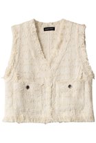 【メゾンスペシャル/MAISON SPECIAL】のTweed Short Length Vest/ツイードショートベスト 人気、トレンドファッション・服の通販 founy(ファニー) ファッション Fashion レディースファッション Fashion for Women アウター Coat / Outerwear Collection レディースジャケット・軽アウター Jackets インナー Innerwear サマー Summer, Summer Style ジャケット Jacket, Outerwear ダウン Down, Puffer ツイード Twill, Twill Weave フリンジ Fringe, Tassel ベスト Vest, Waistcoat エレガント 上品 Elegant 夏 Summer 春 Spring thumbnail WHT(ホワイト)|ID: prp329100004884413 ipo3291000000036460416