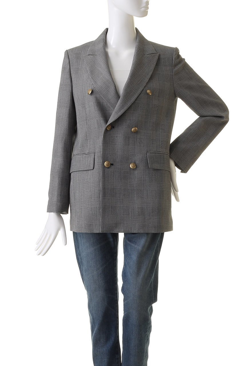 【ウィムガゼット/Whim Gazette】のダブルボタンジャケット 人気、トレンドファッション・服の通販 founy(ファニー) 　ファッション　Fashion　レディースファッション　Fashion for Women　アウター　Coat / Outerwear Collection　レディースジャケット・軽アウター　Jackets　クラシカル　Classical, Vintage-Inspired　シルバー　Silver, Metallic Silver　ジャケット　Jacket, Outerwear　ストライプ　Stripe, Striped Pattern　セットアップ　Set-Up, Coordinated Outfit　チェック　Check, Plaid, Tartan　定番　Standard, Basic Item　無地　Plain, Solid Color　レオパード　Leopard, Animal Print　おすすめ　Recommended / Our Picks　エレガント 上品　Elegant　other-2|ID: prp329100004884414 ipo3291000000036460426