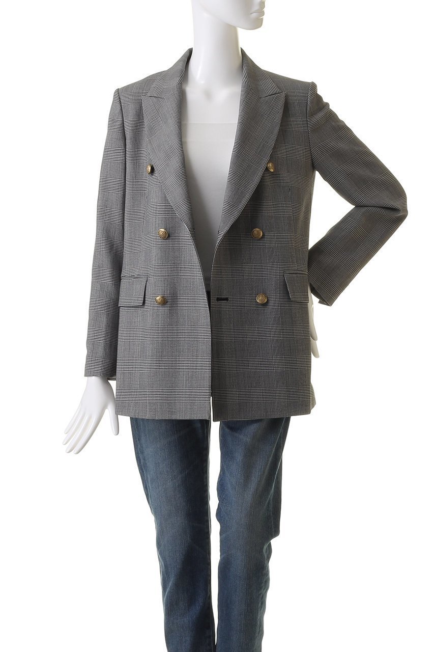 【ウィムガゼット/Whim Gazette】のダブルボタンジャケット 人気、トレンドファッション・服の通販 founy(ファニー) 　ファッション　Fashion　レディースファッション　Fashion for Women　アウター　Coat / Outerwear Collection　レディースジャケット・軽アウター　Jackets　クラシカル　Classical, Vintage-Inspired　シルバー　Silver, Metallic Silver　ジャケット　Jacket, Outerwear　ストライプ　Stripe, Striped Pattern　セットアップ　Set-Up, Coordinated Outfit　チェック　Check, Plaid, Tartan　定番　Standard, Basic Item　無地　Plain, Solid Color　レオパード　Leopard, Animal Print　おすすめ　Recommended / Our Picks　エレガント 上品　Elegant　other-7|ID: prp329100004884414 ipo3291000000036460431