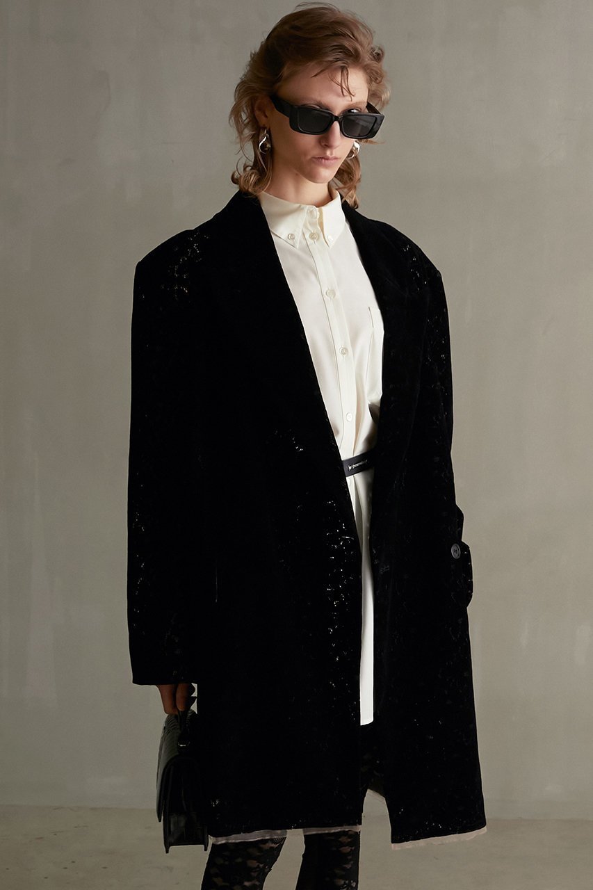 【プランク プロジェクト/PRANK PROJECT】のベロアレースジャケット / Velour Lace jacket 人気、トレンドファッション・服の通販 founy(ファニー) 　ファッション　Fashion　レディースファッション　Fashion for Women　アウター　Coat / Outerwear Collection　レディースジャケット・軽アウター　Jackets　ジャケット　Jacket, Outerwear　スラックス　Slacks, Dress Pants　チュール　Tulip, Tulip Motif　デニム　Denim, Jeans Material　マニッシュ　Mannish, Boyish　レース　Lace, Lace Fabric　other-7|ID: prp329100004884418 ipo3291000000036460464