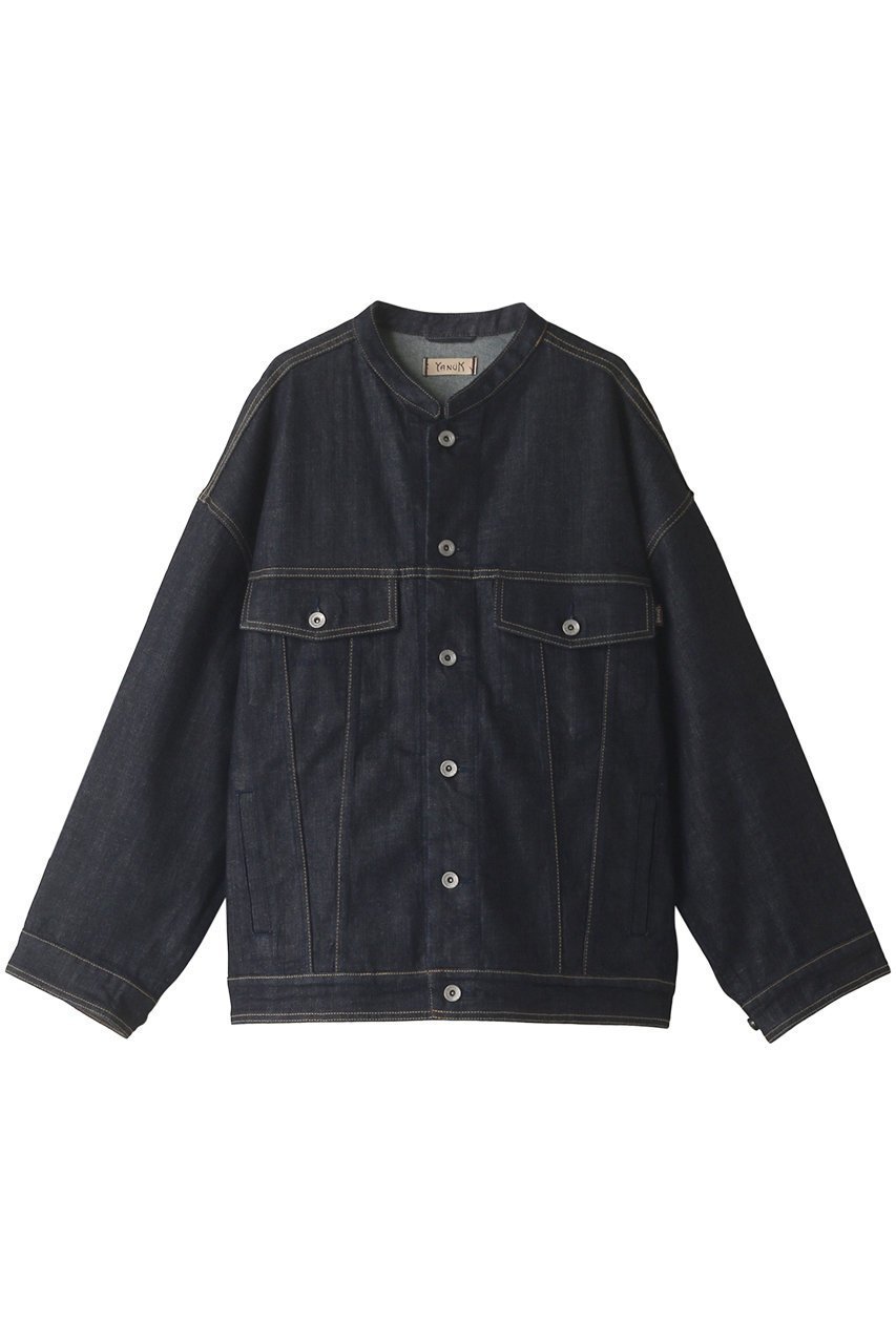 【ヤヌーク/YANUK】のバンドカラージーンジャケット インテリア・キッズ・メンズ・レディースファッション・服の通販 founy(ファウニー) 　ファッション　Fashion　レディースファッション　Fashion for Women　アウター　Coat / Outerwear Collection　レディースジャケット・軽アウター　Jackets　インナー　Innerwear　ジャケット　Jacket, Outerwear　ハイネック　High Neck, Mock Neck　ビッグ　Big, Oversized　メンズ　Men's, Menswear　ワンウォッシュインディゴ|ID: prp329100004884419 ipo3291000000036797818