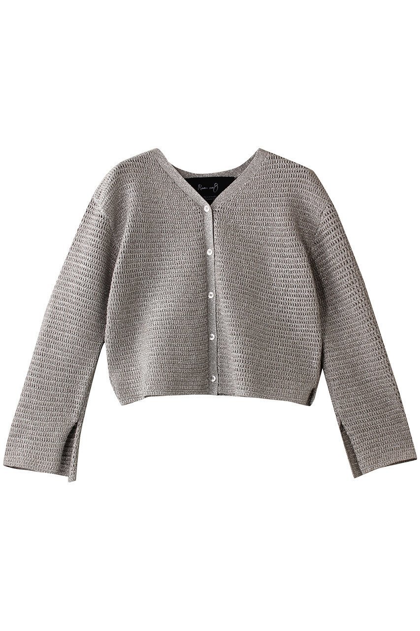 【ルームエイト/Room no.8】の【Room no.8 BLACK】LAME ドロップニットカーディガン 人気、トレンドファッション・服の通販 founy(ファニー) 　ファッション　Fashion　レディースファッション　Fashion for Women　トップス・カットソー　Cut & Sew Tops　ニット　Knit Tops & Sweaters　カーディガン・羽織り　Layered Style Cardigans　カーディガン　Cardigan, Knitwear　シンプル　Simple, Minimal　バランス　Balance, Style Balance　フロント　Front, Front Design　 other-1|ID: prp329100004884428 ipo3291000000036460623