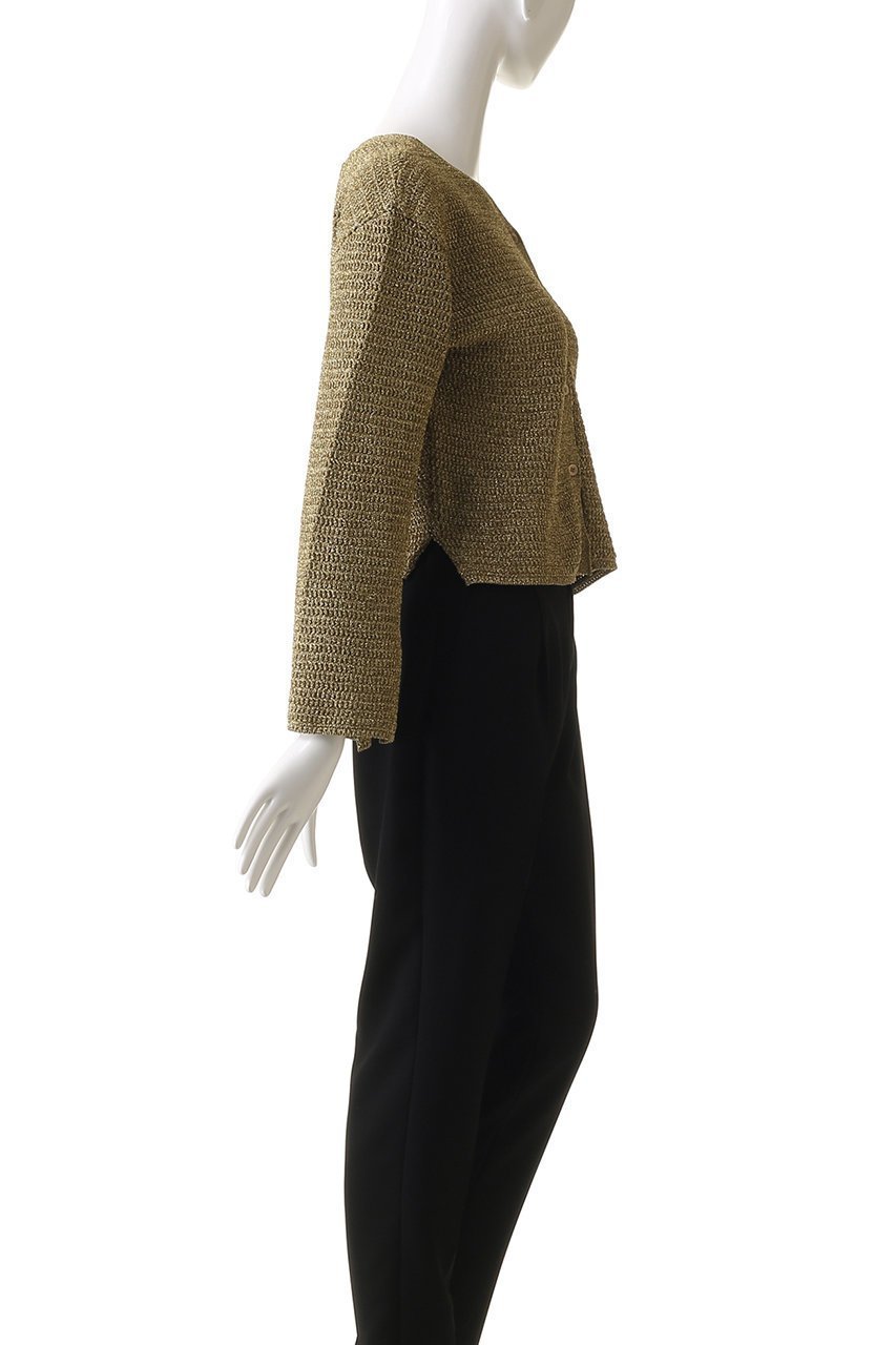 【ルームエイト/Room no.8】の【Room no.8 BLACK】LAME ドロップニットカーディガン 人気、トレンドファッション・服の通販 founy(ファニー) 　ファッション　Fashion　レディースファッション　Fashion for Women　トップス・カットソー　Cut & Sew Tops　ニット　Knit Tops & Sweaters　カーディガン・羽織り　Layered Style Cardigans　カーディガン　Cardigan, Knitwear　シンプル　Simple, Minimal　バランス　Balance, Style Balance　フロント　Front, Front Design　other-3|ID: prp329100004884428 ipo3291000000036460627