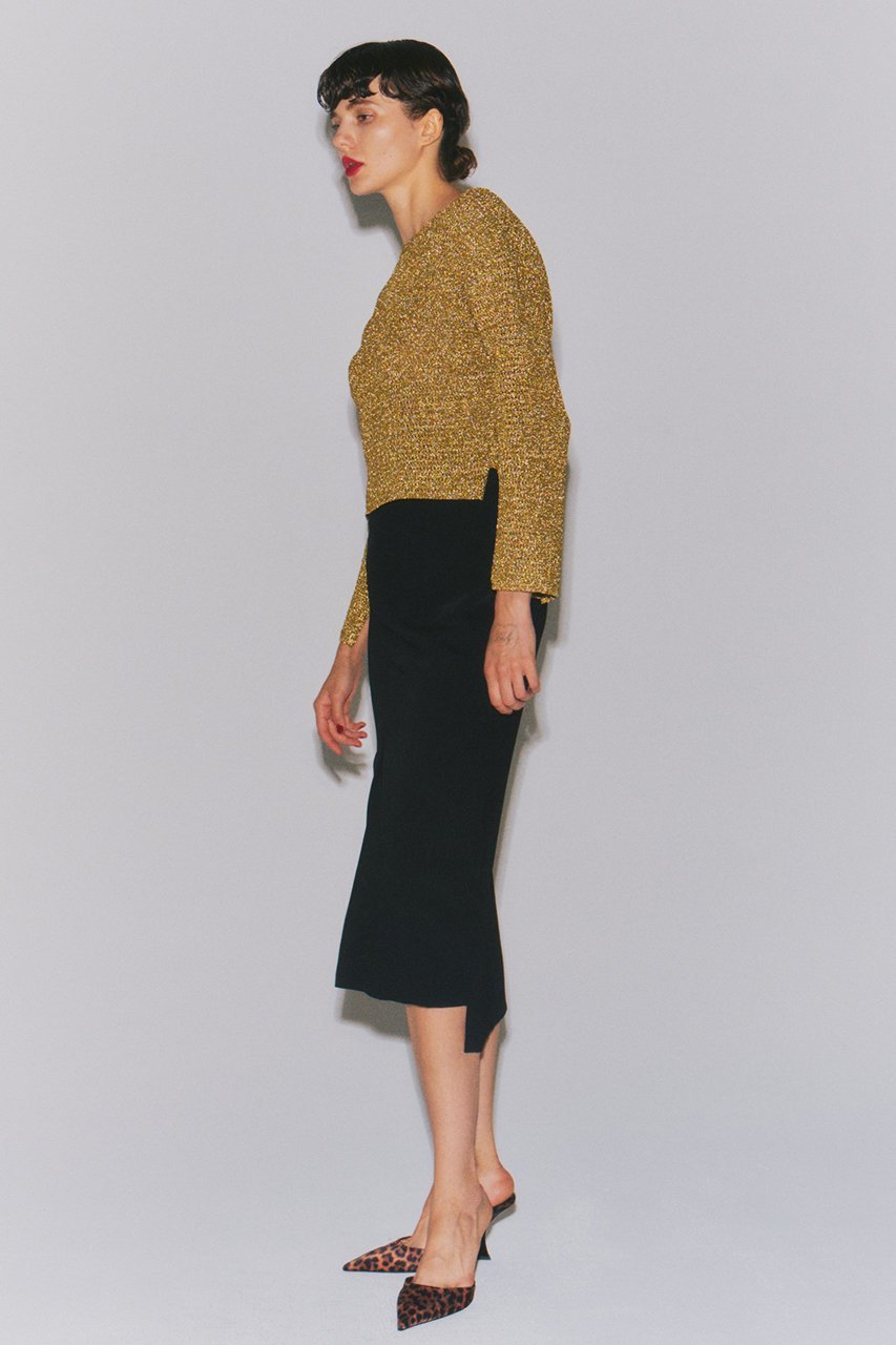 【ルームエイト/Room no.8】の【Room no.8 BLACK】LAME ドロップニットカーディガン 人気、トレンドファッション・服の通販 founy(ファニー) 　ファッション　Fashion　レディースファッション　Fashion for Women　トップス・カットソー　Cut & Sew Tops　ニット　Knit Tops & Sweaters　カーディガン・羽織り　Layered Style Cardigans　カーディガン　Cardigan, Knitwear　シンプル　Simple, Minimal　バランス　Balance, Style Balance　フロント　Front, Front Design　other-7|ID: prp329100004884428 ipo3291000000036460631