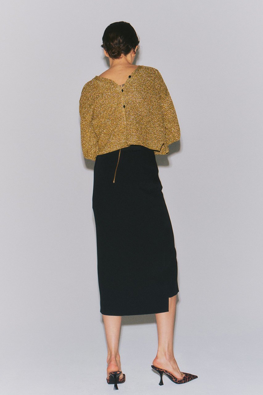 【ルームエイト/Room no.8】の【Room no.8 BLACK】LAME ドロップニットカーディガン 人気、トレンドファッション・服の通販 founy(ファニー) 　ファッション　Fashion　レディースファッション　Fashion for Women　トップス・カットソー　Cut & Sew Tops　ニット　Knit Tops & Sweaters　カーディガン・羽織り　Layered Style Cardigans　カーディガン　Cardigan, Knitwear　シンプル　Simple, Minimal　バランス　Balance, Style Balance　フロント　Front, Front Design　other-8|ID: prp329100004884428 ipo3291000000036460632