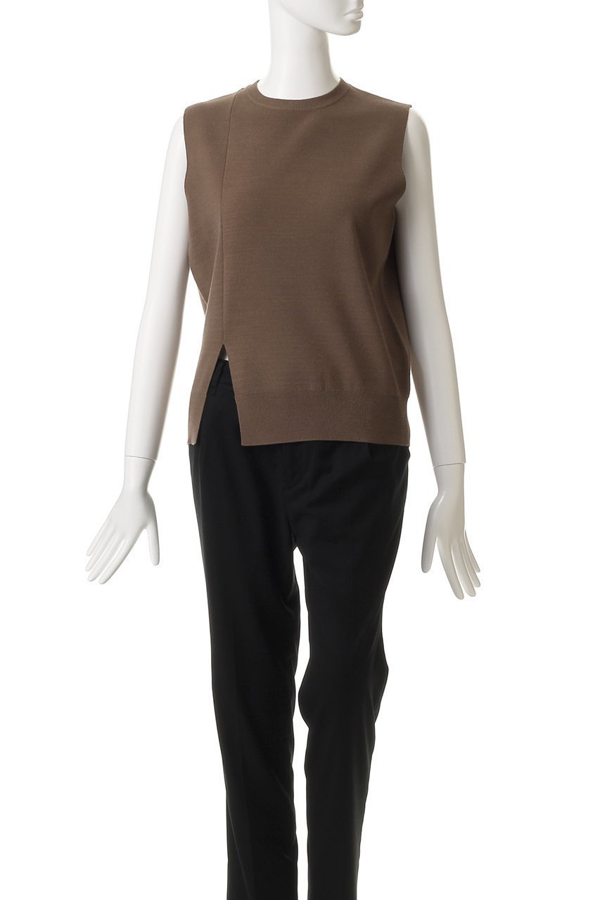 【オブリオ/AUBRIOT】のイタリアンウール ニットベスト 人気、トレンドファッション・服の通販 founy(ファニー) 　ファッション　Fashion　レディースファッション　Fashion for Women　トップス・カットソー　Cut & Sew Tops　ニット　Knit Tops & Sweaters　ベスト&ジレ / 重ね着スタイル　Vests & Gilets　カジュアルプルオーバー・ニットトップス　Pullovers & Knit Tops / Casual Pullovers　スリット　Slit, Slit Detail　フロント　Front, Front Design　ベスト　Vest, Waistcoat　エレガント 上品　Elegant　other-2|ID: prp329100004884432 ipo3291000000036460663