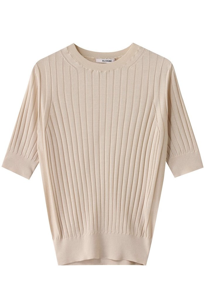 【スローン/SLOANE】の18Gワイドリブ シルク 5分袖クルーネック インテリア・キッズ・メンズ・レディースファッション・服の通販 founy(ファウニー) https://founy.com/ ファッション Fashion レディースファッション Fashion for Women トップス・カットソー Cut & Sew Tops ニット Knit Tops & Sweaters カジュアルプルオーバー・ニットトップス Pullovers & Knit Tops / Casual Pullovers シルク Silk, 100% Silk シンプル Simple, Minimal ワイドリブ Wide Rib, Wide Ribbed Knit エレガント 上品 Elegant |ID: prp329100004884436 ipo3291000000036460697