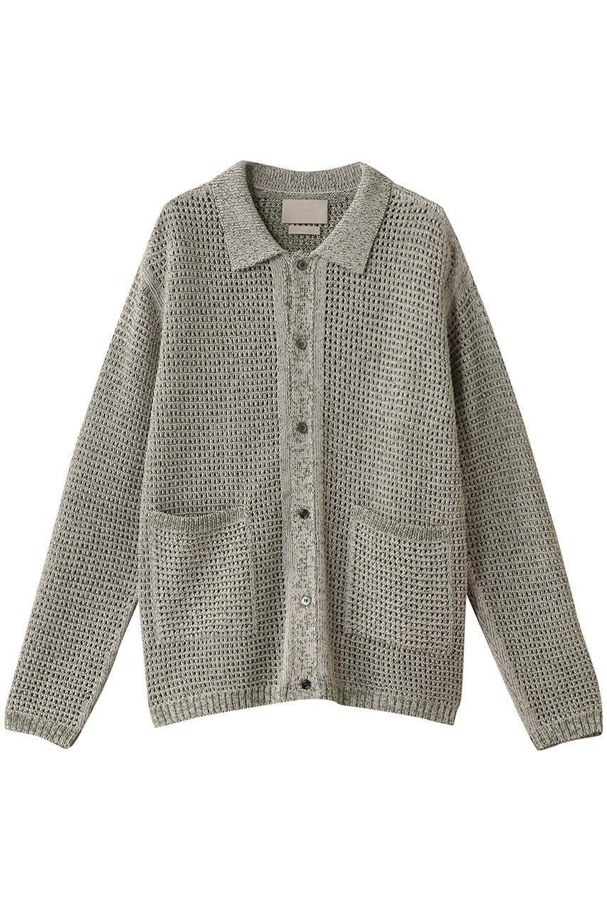 【ヨーク/YOKE】の【UNISEX】MESH KNITTED シャツ カーディガン 大人の最旬トレンドファッション＆コーディネート founy(ファウニー) 　ファッション　Fashion　レディースファッション　Fashion for Women　トップス・カットソー　Cut & Sew Tops　ニット　Knit Tops & Sweaters　カーディガン・羽織り　Layered Style Cardigans　シャツ・ブラウス・オフィスカジュアル　Elegant Blouses & Button-Ups　ユニセックス　Unisex, Genderless　カーディガン　Cardigan, Knitwear　リラックス　Relax, Relaxed Fit　定番　Standard, Basic Item　 other-1|ID: prp329100004884439 ipo3291000000036460719