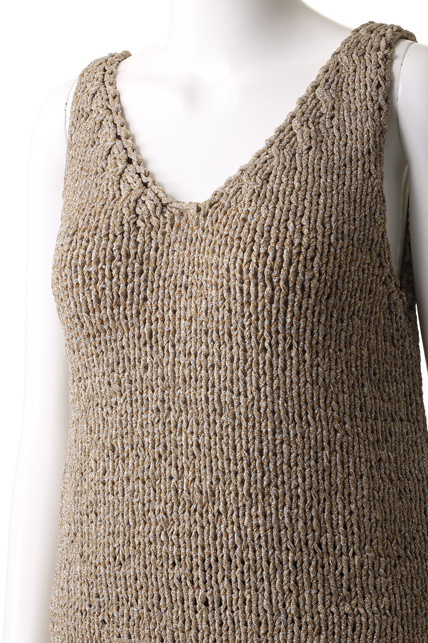 【オブリオ/AUBRIOT】のラメヤーンタンクトップ 人気、トレンドファッション・服の通販 founy(ファニー) ファッション Fashion レディースファッション Fashion for Women トップス・カットソー Cut & Sew Tops ニット Knit Tops & Sweaters カジュアルプルオーバー・ニットトップス Pullovers & Knit Tops / Casual Pullovers ジュエル Jewel, Gemstone ストレート Straight, Straight Cut スリット Slit, Slit Detail タンク Tank Top, Sleeveless Top フィット Fit, Slim Fit other-6|ID: prp329100004884441 ipo3291000000036460743