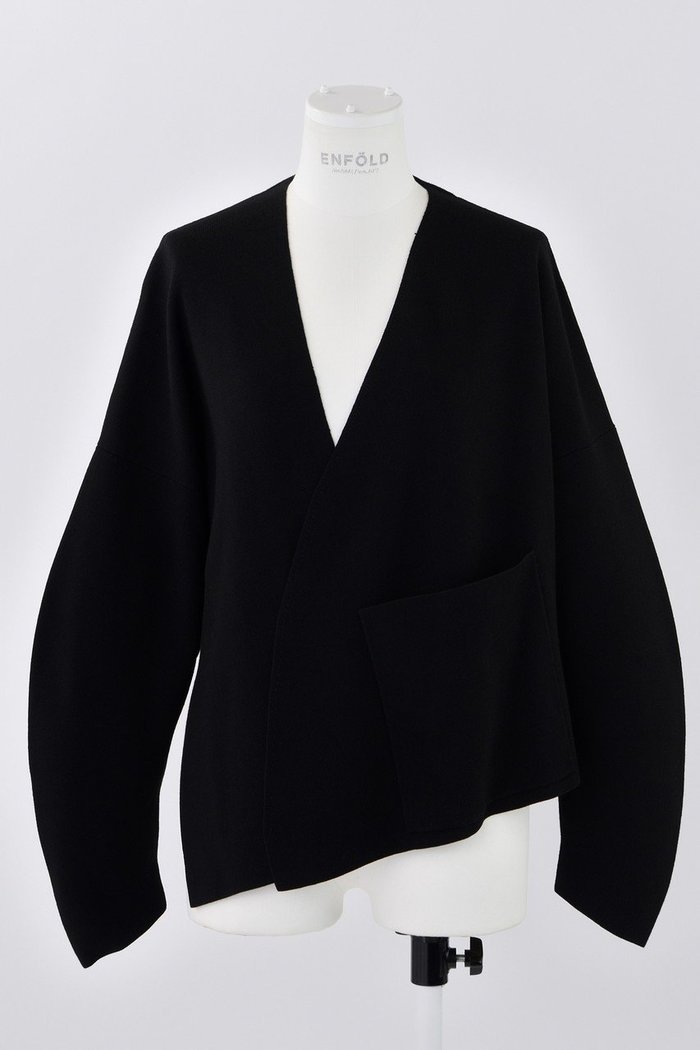 【エンフォルド/ENFOLD】のノーカラーカーディガン インテリア・キッズ・メンズ・レディースファッション・服の通販 founy(ファウニー) https://founy.com/ ファッション Fashion レディースファッション Fashion for Women トップス・カットソー Cut & Sew Tops ニット Knit Tops & Sweaters カーディガン・羽織り Layered Style Cardigans アシンメトリー Asymmetrical Style エレガント 上品 Elegant カッティング Cutting Detail カーディガン Cardigan, Knitwear ポケット Pocket, Pocket Detail メルトン Melton, Heavy Wool |ID: prp329100004884443 ipo3291000000036460753