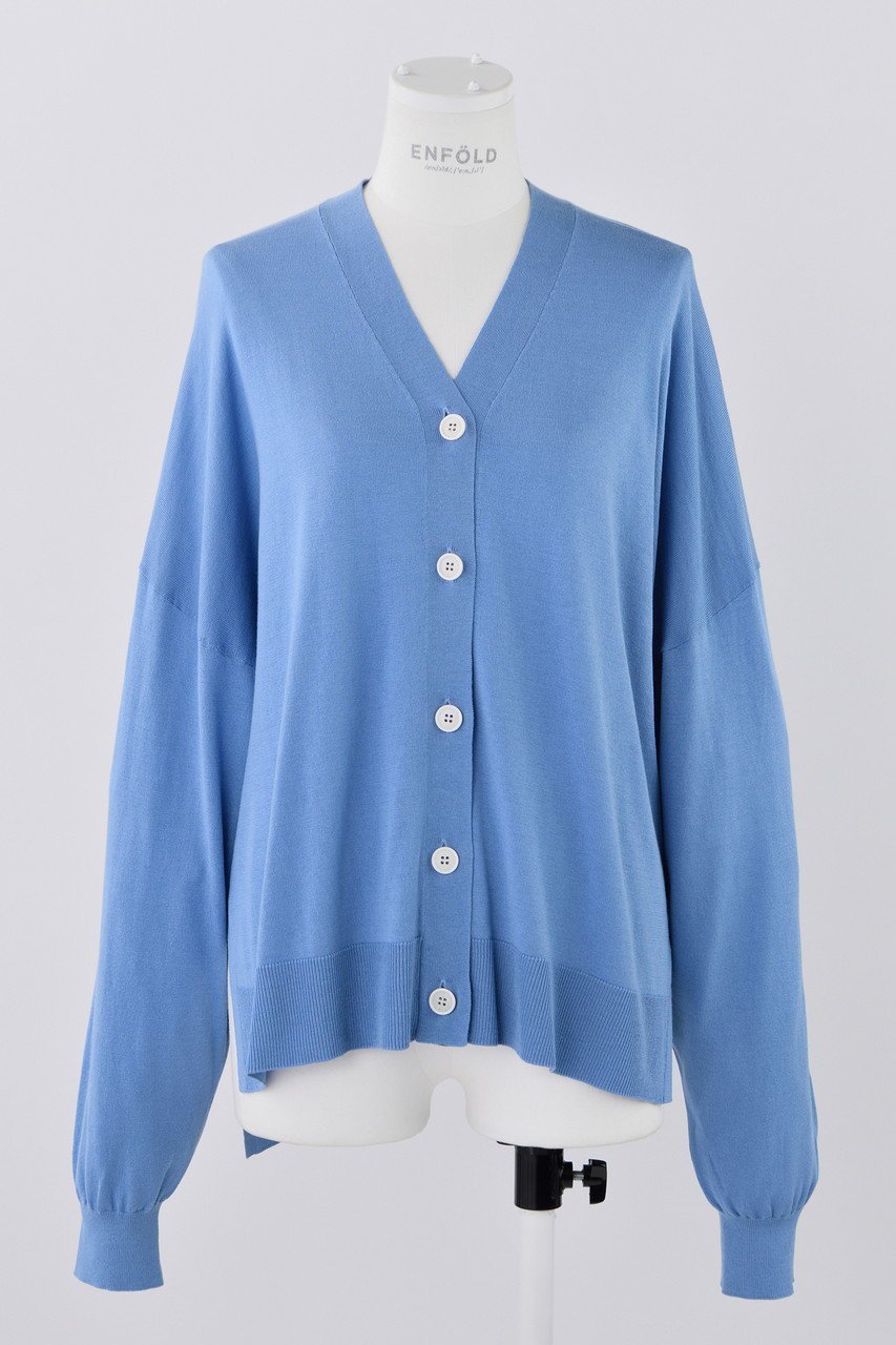 【エンフォルド/ENFOLD】のボックス Vカーディガン インテリア・キッズ・メンズ・レディースファッション・服の通販 founy(ファニー) 　ファッション　Fashion　レディースファッション　Fashion for Women　トップス・カットソー　Cut & Sew Tops　ニット　Knit Tops & Sweaters　カーディガン・羽織り　Layered Style Cardigans　カーディガン　Cardigan, Knitwear　シルク　Silk, 100% Silk　フォーマル　Formal, Dressy　ボックス　Boxy, Box Shape　定番　Standard, Basic Item　春　Spring　秋　Autumn　ライトブルー|ID: prp329100004884444 ipo3291000000036460761