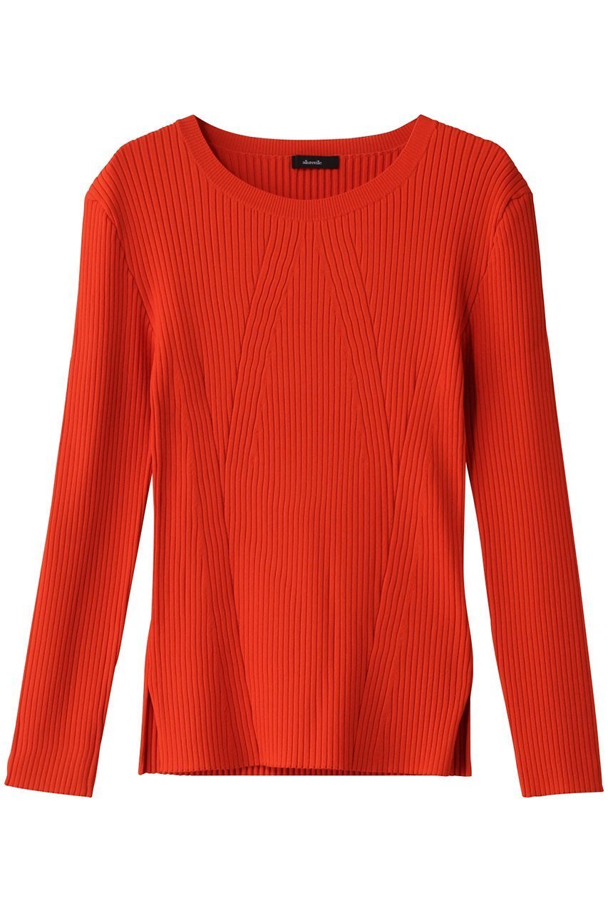 【アルアバイル/allureville】のリブキリカエデザインプルオーバー インテリア・キッズ・メンズ・レディースファッション・服の通販 founy(ファニー) 　ファッション　Fashion　レディースファッション　Fashion for Women　トップス・カットソー　Cut & Sew Tops　ニット　Knit Tops & Sweaters　カジュアルプルオーバー・ニットトップス　Pullovers & Knit Tops / Casual Pullovers　インナー　Innerwear　シンプル　Simple, Minimal　エレガント 上品　Elegant　オレンジ|ID: prp329100004884446 ipo3291000000036460774