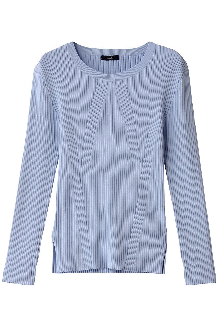 【アルアバイル/allureville】のリブキリカエデザインプルオーバー インテリア・キッズ・メンズ・レディースファッション・服の通販 founy(ファニー) 　ファッション　Fashion　レディースファッション　Fashion for Women　トップス・カットソー　Cut & Sew Tops　ニット　Knit Tops & Sweaters　カジュアルプルオーバー・ニットトップス　Pullovers & Knit Tops / Casual Pullovers　インナー　Innerwear　シンプル　Simple, Minimal　エレガント 上品　Elegant　ライトブルー|ID: prp329100004884446 ipo3291000000036460775