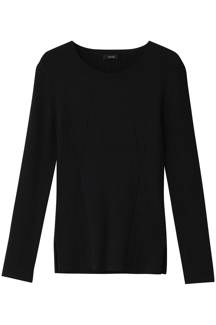 【アルアバイル/allureville】のリブキリカエデザインプルオーバー インテリア・キッズ・メンズ・レディースファッション・服の通販 founy(ファニー) 　ファッション　Fashion　レディースファッション　Fashion for Women　トップス・カットソー　Cut & Sew Tops　ニット　Knit Tops & Sweaters　カジュアルプルオーバー・ニットトップス　Pullovers & Knit Tops / Casual Pullovers　インナー　Innerwear　シンプル　Simple, Minimal　エレガント 上品　Elegant　ブラック|ID: prp329100004884446 ipo3291000000036460776