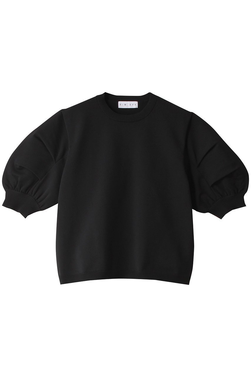 【リムアーク/RIM.ARK】のTuck volume washable knit/ニット インテリア・キッズ・メンズ・レディースファッション・服の通販 founy(ファウニー) 　ファッション　Fashion　レディースファッション　Fashion for Women　トップス・カットソー　Cut & Sew Tops　ニット　Knit Tops & Sweaters　カジュアルプルオーバー・ニットトップス　Pullovers & Knit Tops / Casual Pullovers　半袖　Short Sleeve, Half Sleeve　夏　Summer　軽量　Lightweight, Ultra Light　ブラック|ID: prp329100004884455 ipo3291000000036460847