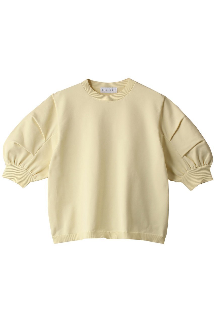 【リムアーク/RIM.ARK】のTuck volume washable knit/ニット インテリア・キッズ・メンズ・レディースファッション・服の通販 founy(ファウニー) 　ファッション　Fashion　レディースファッション　Fashion for Women　トップス・カットソー　Cut & Sew Tops　ニット　Knit Tops & Sweaters　カジュアルプルオーバー・ニットトップス　Pullovers & Knit Tops / Casual Pullovers　半袖　Short Sleeve, Half Sleeve　夏　Summer　軽量　Lightweight, Ultra Light　ライトイエロー|ID: prp329100004884455 ipo3291000000036460848