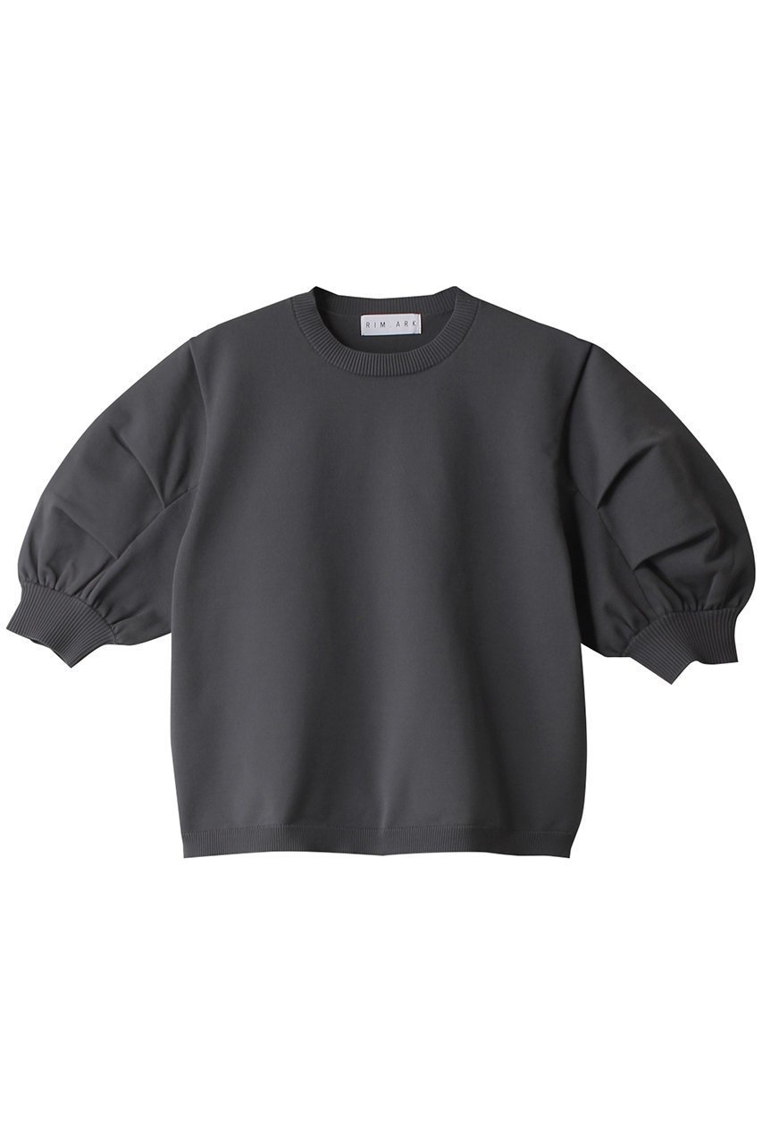 【リムアーク/RIM.ARK】のTuck volume washable knit/ニット インテリア・キッズ・メンズ・レディースファッション・服の通販 founy(ファウニー) 　ファッション　Fashion　レディースファッション　Fashion for Women　トップス・カットソー　Cut & Sew Tops　ニット　Knit Tops & Sweaters　カジュアルプルオーバー・ニットトップス　Pullovers & Knit Tops / Casual Pullovers　半袖　Short Sleeve, Half Sleeve　夏　Summer　軽量　Lightweight, Ultra Light　グレー|ID: prp329100004884455 ipo3291000000036460849