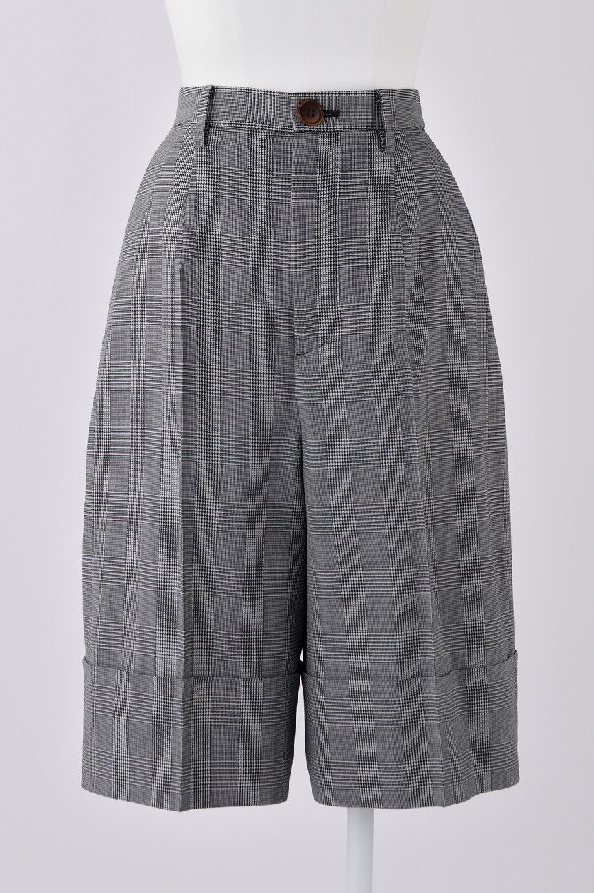 【エンフォルド/ENFOLD】のWOグレンチェック ロールアップハーフ TR/トラウザー・パンツ 人気、トレンドファッション・服の通販 founy(ファニー) 　ファッション　Fashion　レディースファッション　Fashion for Women　パンツ　Pants & Trousers　センター　Center, Center Line　チェック　Check, Plaid, Tartan　ポケット　Pocket, Pocket Detail　ロールアップ　Roll-Up, Cuffed Hem　ワイド　Wide, Wide Fit　 other-1|ID: prp329100004884470 ipo3291000000036460978