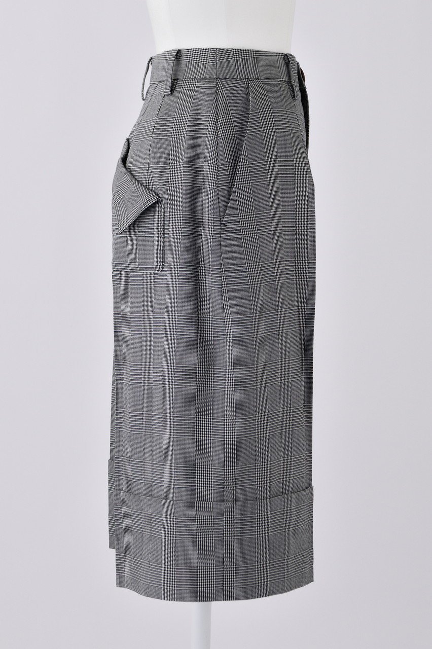 【エンフォルド/ENFOLD】のWOグレンチェック ロールアップハーフ TR/トラウザー・パンツ 人気、トレンドファッション・服の通販 founy(ファニー) 　ファッション　Fashion　レディースファッション　Fashion for Women　パンツ　Pants & Trousers　センター　Center, Center Line　チェック　Check, Plaid, Tartan　ポケット　Pocket, Pocket Detail　ロールアップ　Roll-Up, Cuffed Hem　ワイド　Wide, Wide Fit　other-4|ID: prp329100004884470 ipo3291000000036460982