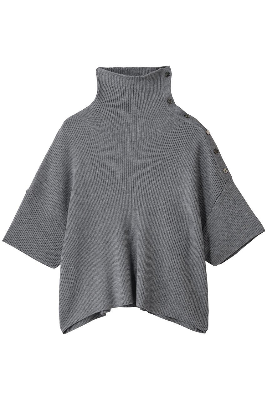【ミズイロ インド/mizuiro ind】のアシンメトリーカラーリブプルオーバー インテリア・キッズ・メンズ・レディースファッション・服の通販 founy(ファウニー) 　ファッション　Fashion　レディースファッション　Fashion for Women　トップス・カットソー　Cut & Sew Tops　ニット　Knit Tops & Sweaters　カジュアルプルオーバー・ニットトップス　Pullovers & Knit Tops / Casual Pullovers　ハイネック　High Neck, Mock Neck　ロング　Long, Long-Length　エレガント 上品　Elegant　c.gray|ID: prp329100004884534 ipo3291000000036461475
