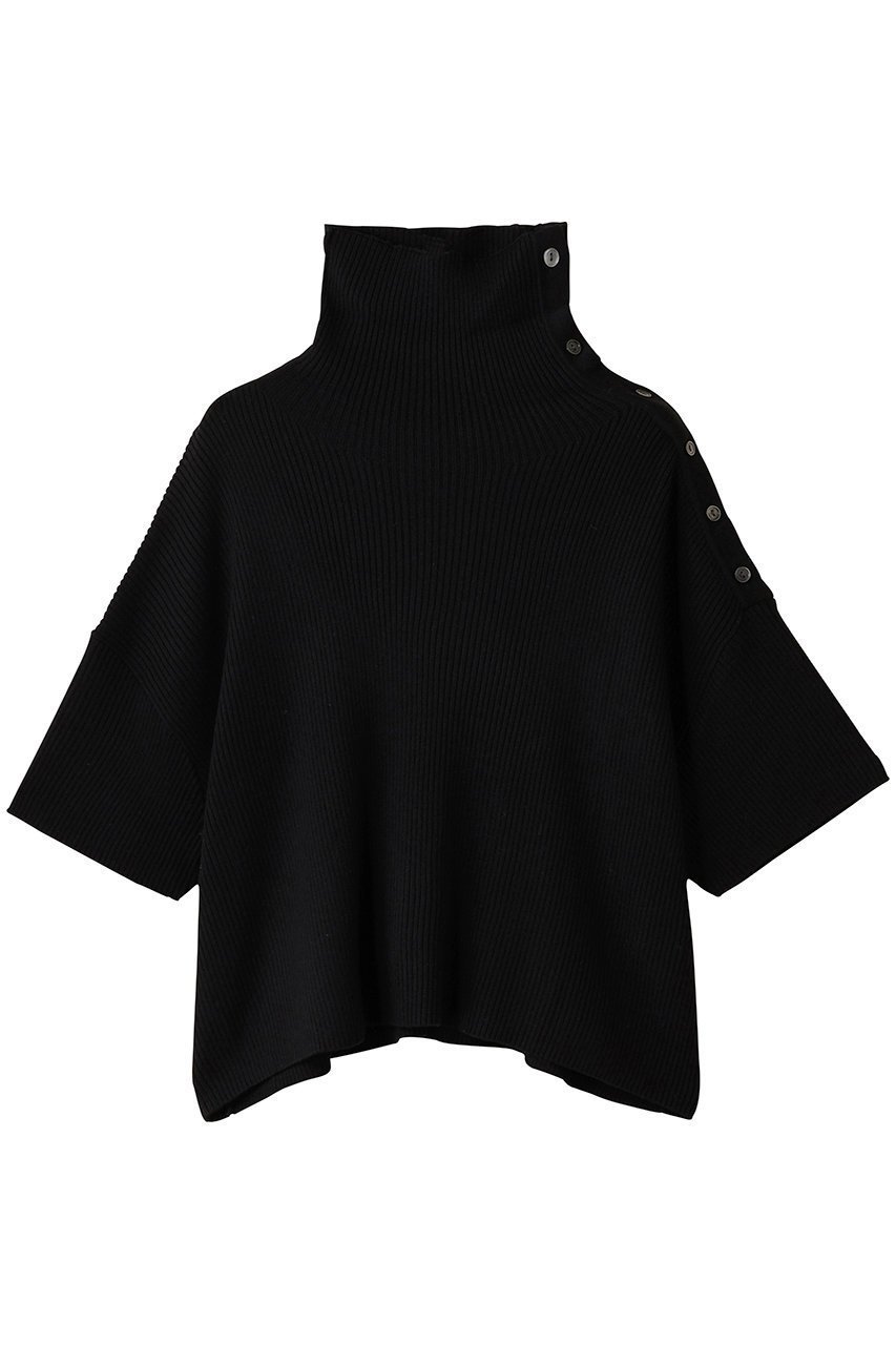 【ミズイロ インド/mizuiro ind】のアシンメトリーカラーリブプルオーバー インテリア・キッズ・メンズ・レディースファッション・服の通販 founy(ファウニー) 　ファッション　Fashion　レディースファッション　Fashion for Women　トップス・カットソー　Cut & Sew Tops　ニット　Knit Tops & Sweaters　カジュアルプルオーバー・ニットトップス　Pullovers & Knit Tops / Casual Pullovers　ハイネック　High Neck, Mock Neck　ロング　Long, Long-Length　エレガント 上品　Elegant　black|ID: prp329100004884534 ipo3291000000036461476