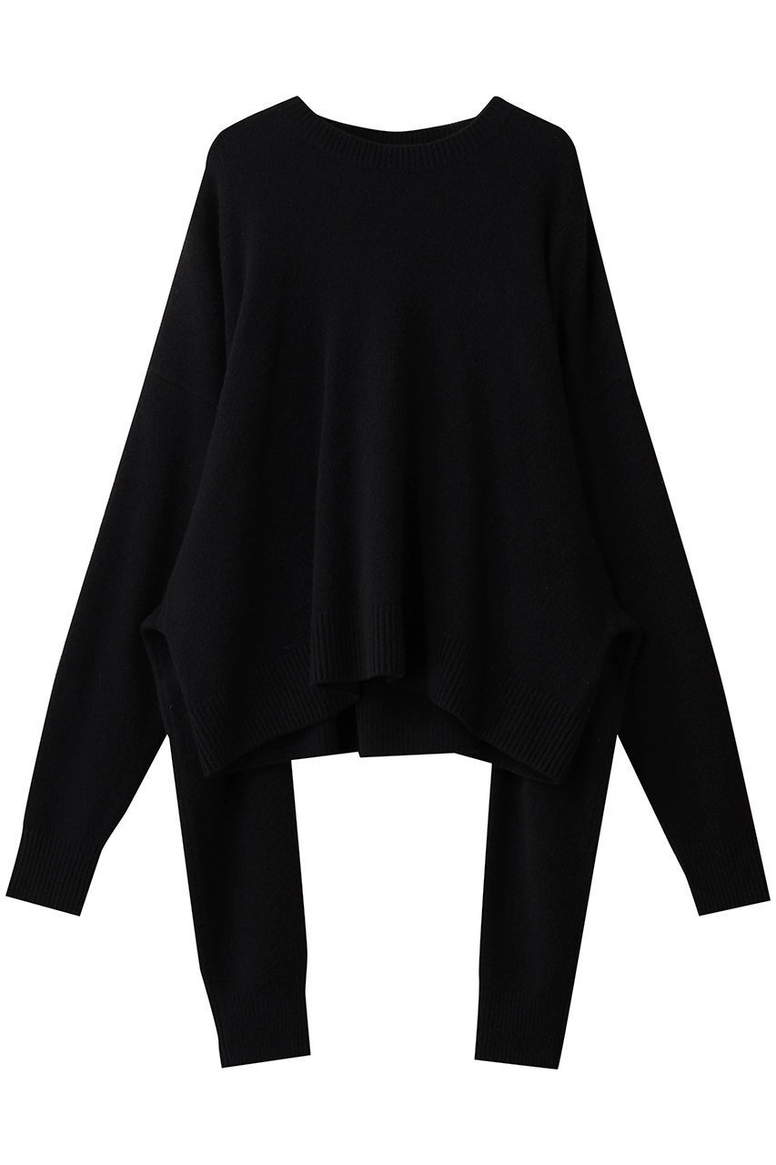 【エンフォルド/ENFOLD】のMANY-WAY PULLOVER/プルオーバー インテリア・キッズ・メンズ・レディースファッション・服の通販 founy(ファウニー) 　ファッション　Fashion　レディースファッション　Fashion for Women　トップス・カットソー　Cut & Sew Tops　ニット　Knit Tops & Sweaters　カジュアルプルオーバー・ニットトップス　Pullovers & Knit Tops / Casual Pullovers　シンプル　Simple, Minimal　ドッキング　Docking, Mixed Material　パターン　Pattern, Design Print　ブラック|ID: prp329100004884564 ipo3291000000036801850