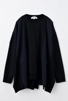 【エンフォルド/ENFOLD】のSWELL-HEM PULLOVER/プルオーバー 人気、トレンドファッション・服の通販 founy(ファニー) ファッション Fashion レディースファッション Fashion for Women トップス・カットソー Cut & Sew Tops ニット Knit Tops & Sweaters カジュアルプルオーバー・ニットトップス Pullovers & Knit Tops / Casual Pullovers カットソー Cut and Sewn Top クール Cool, Chic スウェット / スエット Sweatshirt, Sweatwear スーツ Suit, Formalwear ドッキング Docking, Mixed Material ベビー Baby, Babywear thumbnail ブラック|ID: prp329100004884569 ipo3291000000036461761