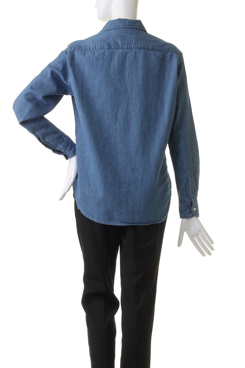 【フランク&アイリーン/Frank&Eileen】のEILEEN コアイタリアンインディゴデニム デニムシャツ 人気、トレンドファッション・服の通販 founy(ファニー) 　ファッション　Fashion　レディースファッション　Fashion for Women　トップス・カットソー　Cut & Sew Tops　シャツ・ブラウス・オフィスカジュアル　Elegant Blouses & Button-Ups　スリム　Slim, Slim Fit　スリーブ　Sleeve, Long Sleeve / Short Sleeve　デニム　Denim, Jeans Material　ロング　Long, Long-Length　定番　Standard, Basic Item　other-4|ID: prp329100004884591 ipo3291000000036461966