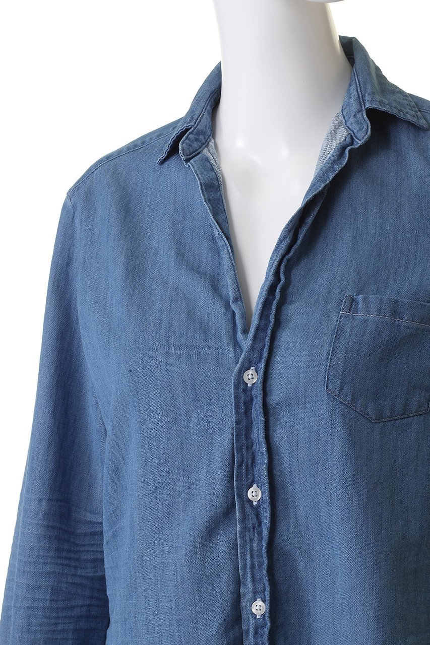 【フランク&アイリーン/Frank&Eileen】のEILEEN コアイタリアンインディゴデニム デニムシャツ 人気、トレンドファッション・服の通販 founy(ファニー) 　ファッション　Fashion　レディースファッション　Fashion for Women　トップス・カットソー　Cut & Sew Tops　シャツ・ブラウス・オフィスカジュアル　Elegant Blouses & Button-Ups　スリム　Slim, Slim Fit　スリーブ　Sleeve, Long Sleeve / Short Sleeve　デニム　Denim, Jeans Material　ロング　Long, Long-Length　定番　Standard, Basic Item　other-5|ID: prp329100004884591 ipo3291000000036461967