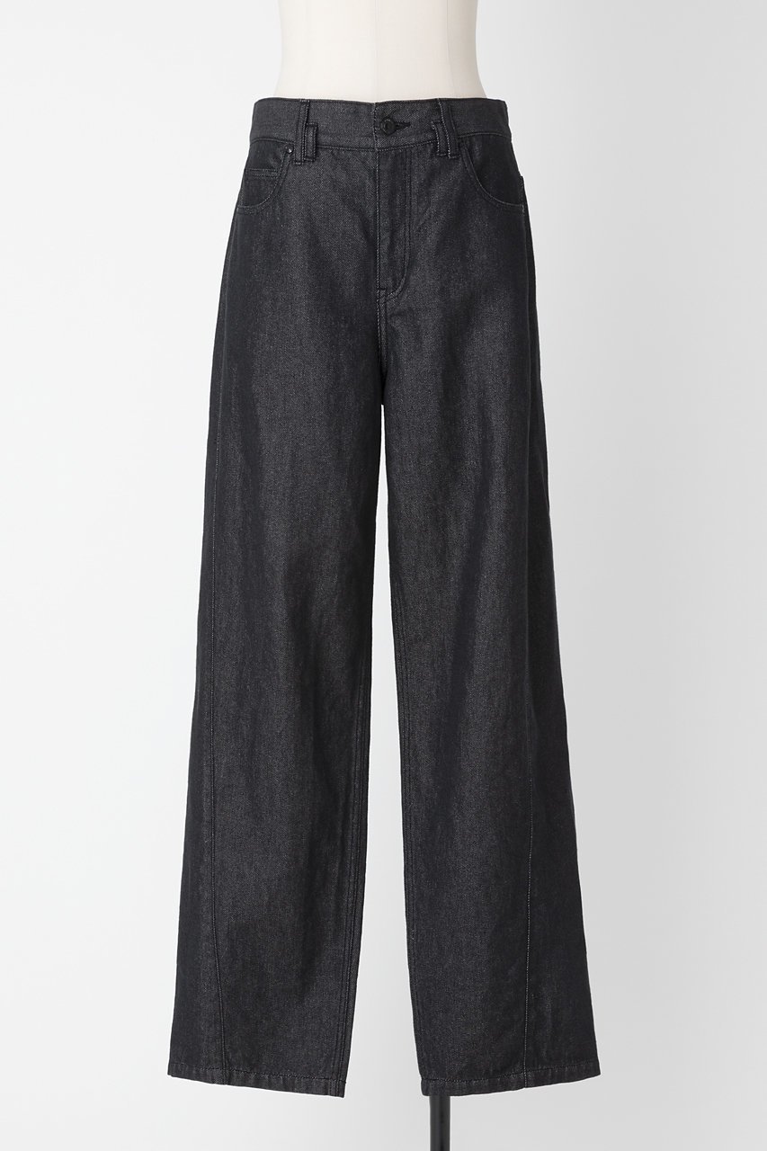 【オーヴィル/EAUVIRE】のワイドストレートデニムパンツ インテリア・キッズ・メンズ・レディースファッション・服の通販 founy(ファニー) 　ファッション　Fashion　レディースファッション　Fashion for Women　パンツ　Pants & Trousers　デニムパンツ・ジーンズ・美脚デニム　Denim Jeans & Pants　スタイリッシュ　Stylish, Fashionable　デニム　Denim, Jeans Material　バランス　Balance, Style Balance　フロント　Front, Front Design　冬　Winter / This Winter　吸水　Absorbent, Quick-Dry　夏　Summer　抗菌　Antibacterial, Bacteria-Resistant　日本製　Made In Japan　ブラック|ID: prp329100004884597 ipo3291000000036462014