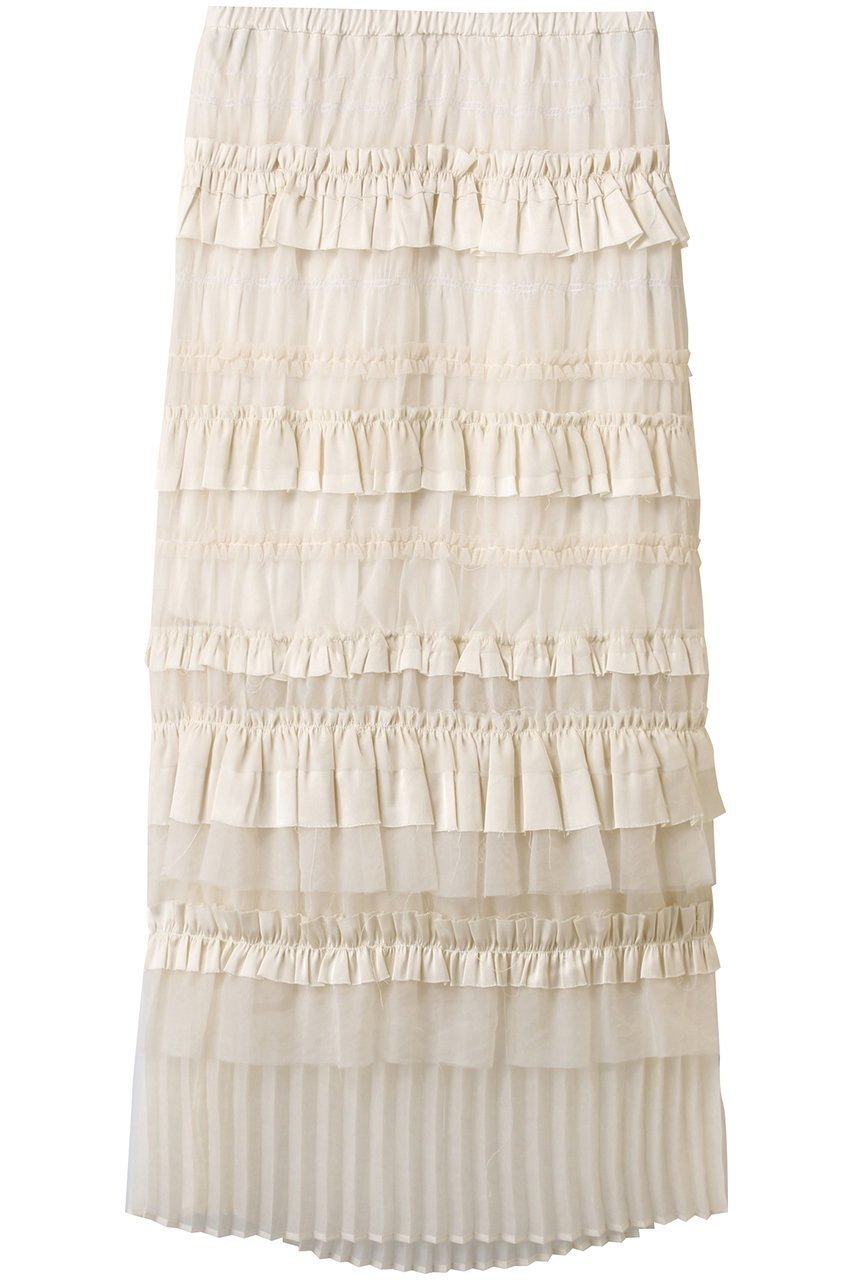 【メゾンスペシャル/MAISON SPECIAL】のTiered Frill Long Tight Skirt/ティアードフリルロングタイトスカート インテリア・キッズ・メンズ・レディースファッション・服の通販 founy(ファニー) 　ファッション　Fashion　レディースファッション　Fashion for Women　スカート　Skirts　ロングスカート　Long Skirts / Maxi & Midi Skirts　エレガント 上品　Elegant　ギャザー　Gathered, Ruffled　シアー　Sheer, See-Through　シンプル　Simple, Minimal　スタイリッシュ　Stylish, Fashionable　ティアード　Tiered, Tiered Style　フィット　Fit, Slim Fit　プリーツ　Pleats, Pleated　ロング　Long, Long-Length　WHT(ホワイト)|ID: prp329100004884608 ipo3291000000036462090