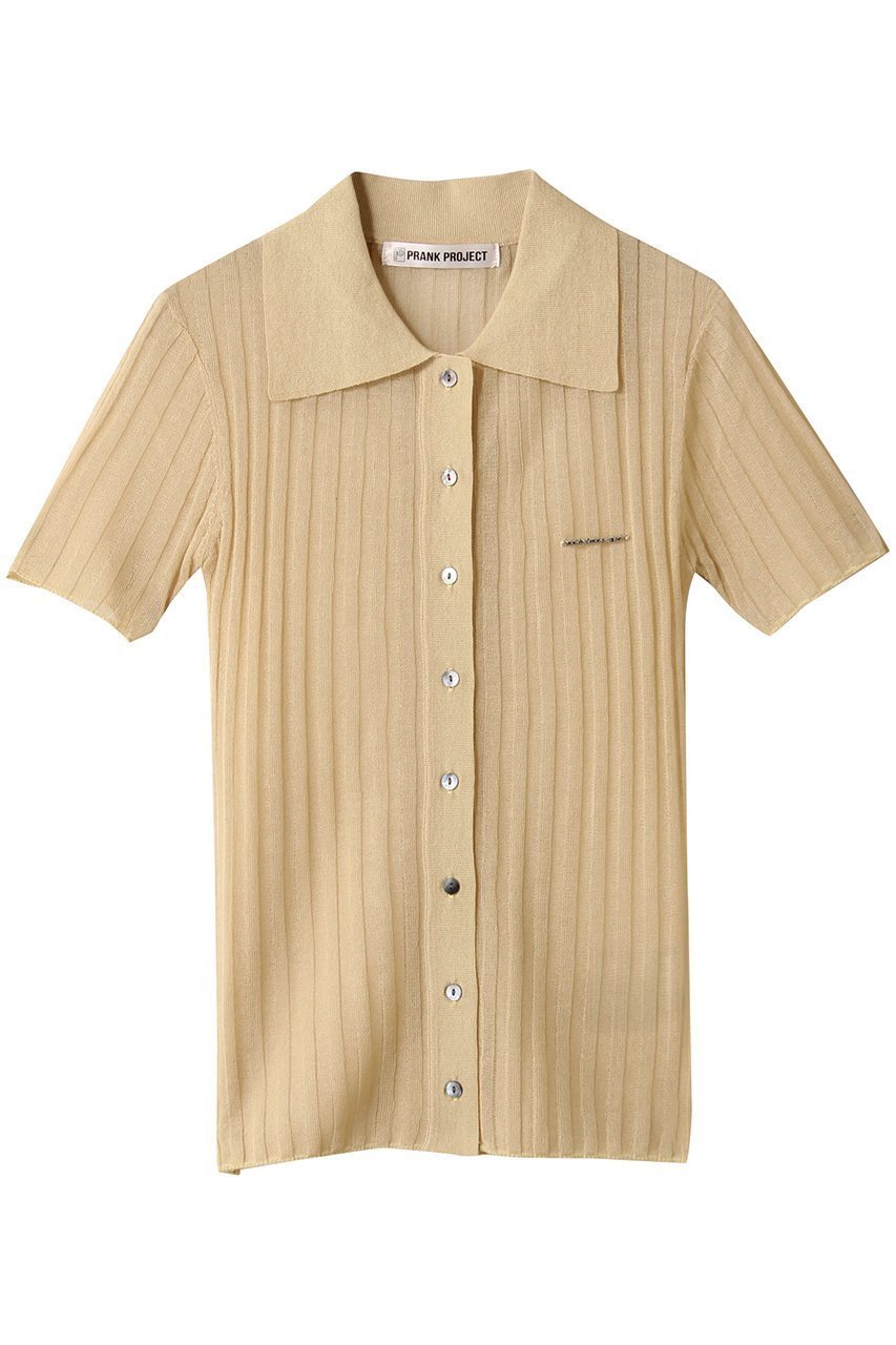 【プランク プロジェクト/PRANK PROJECT】のリブニットポロシャツ / Ribbed Knit Polo Shirt インテリア・キッズ・メンズ・レディースファッション・服の通販 founy(ファニー) 　ファッション　Fashion　レディースファッション　Fashion for Women　トップス・カットソー　Cut & Sew Tops　ニット　Knit Tops & Sweaters　シャツ・ブラウス・オフィスカジュアル　Elegant Blouses & Button-Ups　ロングTシャツ・Tシャツ　Longline T-Shirts & Tees　ポロシャツ・きれいめカジュアル　Smart-Casual Polo Tops　カットソー・ベーシックTシャツ　Cut-and-Sewn Tops / Stretch Tees & Basics　シアー　Sheer, See-Through　ショート　Short, Short Length　ストライプ　Stripe, Striped Pattern　スリーブ　Sleeve, Long Sleeve / Short Sleeve　トレンド　Trend, Trending Now　フィット　Fit, Slim Fit　ワイドリブ　Wide Rib, Wide Ribbed Knit　L.YEL(ライトイエロー)|ID: prp329100004884624 ipo3291000000036462231