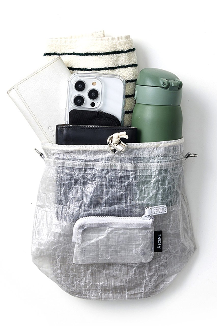 【エーシーン/A SCENE】のKinchaku shoulder with Dyneema 人気、トレンドファッション・服の通販 founy(ファニー) 　ファッション　Fashion　レディースファッション　Fashion for Women　バッグ　Bags　ショルダー　Shoulder, Shoulder Strap　フロント　Front, Front Design　ポケット　Pocket, Pocket Detail　巾着　Drawstring Bag, Kinchaku　軽量　Lightweight, Ultra Light　other-8|ID: prp329100004884653 ipo3291000000036462482