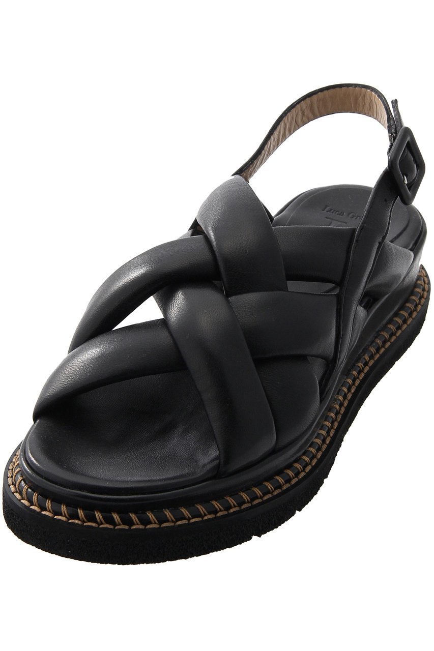 【ルカグロッシ/LucaGrossi】のパフィークロスベルトサンダル インテリア・キッズ・メンズ・レディースファッション・服の通販 founy(ファニー) 　ファッション　Fashion　レディースファッション　Fashion for Women　ベルト&ウエストマーク　Belts & Waist Accessories　サンダル　Sandals, Summer Shoes　ストラップサンダル　Strappy Sandals, Strap Sandals　リゾート　Resort, Vacation Style　エレガント 上品　Elegant　ブラック|ID: prp329100004884705 ipo3291000000036463211