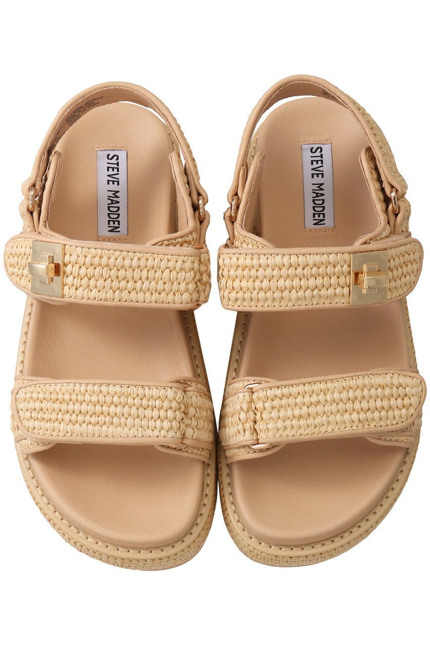 【スティーブマデン/STEVE MADDEN】のBIGMONA ダブルベルトラフィアサンダル 人気、トレンドファッション・服の通販 founy(ファニー) 　ファッション　Fashion　レディースファッション　Fashion for Women　ベルト&ウエストマーク　Belts & Waist Accessories　クラシック　Classic, Timeless Style　サンダル　Sandals, Summer Shoes　ダブル　Double, Double-Breasted　デニム　Denim, Jeans Material　フェミニン　Feminine, Girly　ラフィア　Raffia, Natural Straw　再入荷　Restock / Back in Stock　厚底　Platform Shoes　夏　Summer　other-4|ID: prp329100004884712 ipo3291000000036463302