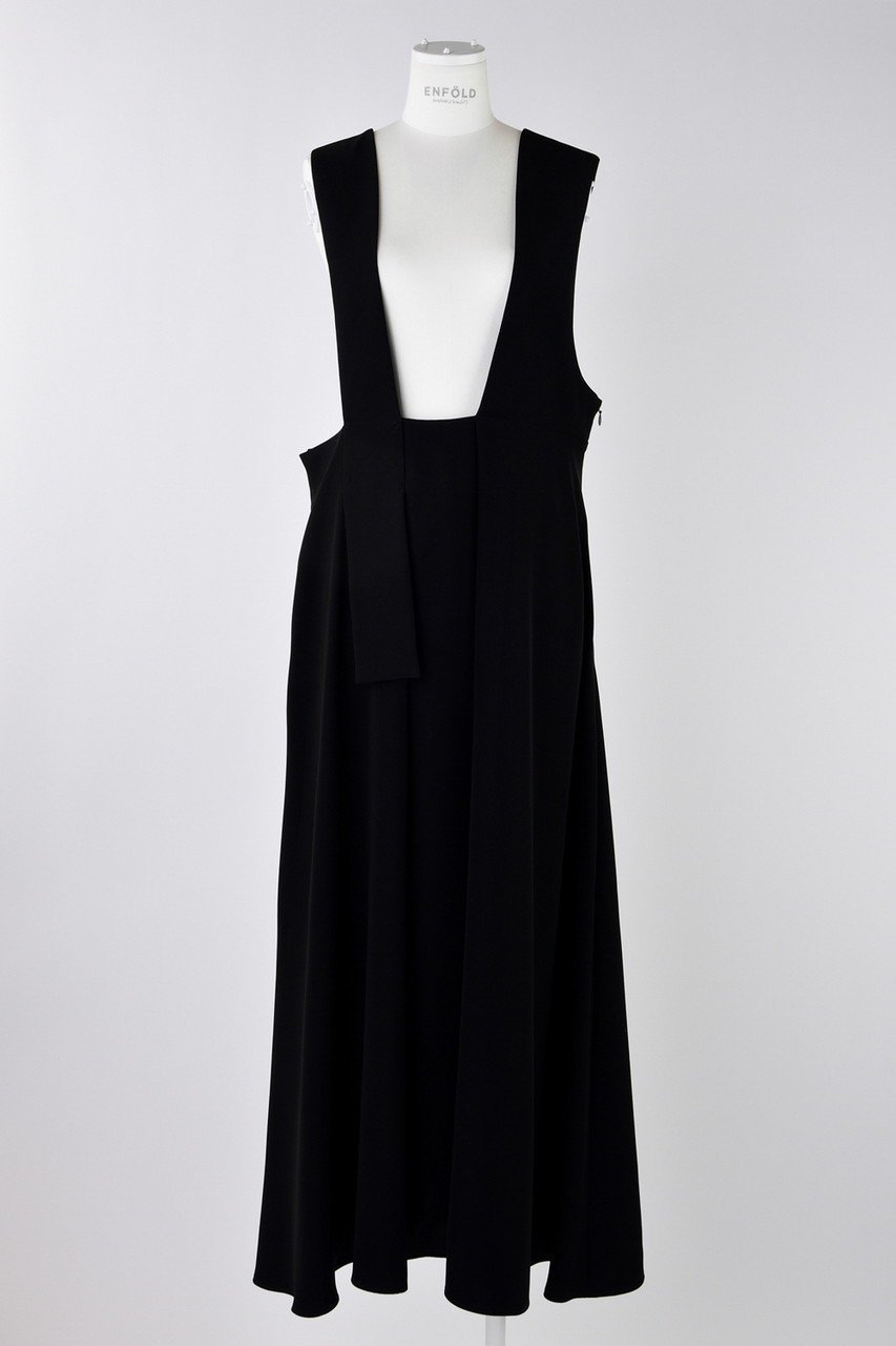 【エンフォルド/ENFOLD】のSTRAP JUMPER-SKIRT/ジャンパースカート インテリア・キッズ・メンズ・レディースファッション・服の通販 founy(ファニー) 　ファッション　Fashion　レディースファッション　Fashion for Women　スカート　Skirts　ロングスカート　Long Skirts / Maxi & Midi Skirts　アシンメトリー　Asymmetrical Style　シンプル　Simple, Minimal　フレア　Flare, Flared　ラップ　Wrap, Wrap Design　リラックス　Relax, Relaxed Fit　ロング　Long, Long-Length　ブラック|ID: prp329100004884746 ipo3291000000036463583