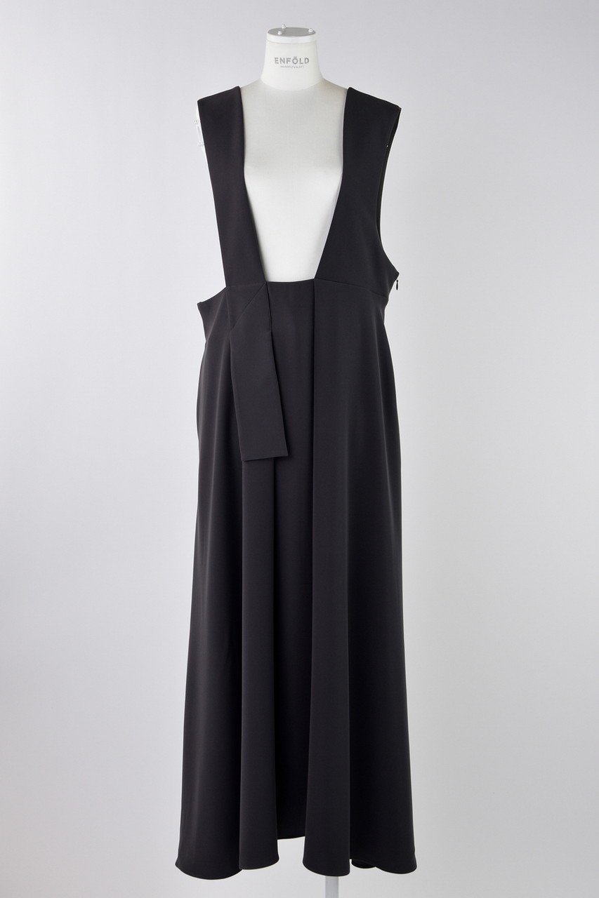 【エンフォルド/ENFOLD】のSTRAP JUMPER-SKIRT/ジャンパースカート インテリア・キッズ・メンズ・レディースファッション・服の通販 founy(ファニー) 　ファッション　Fashion　レディースファッション　Fashion for Women　スカート　Skirts　ロングスカート　Long Skirts / Maxi & Midi Skirts　アシンメトリー　Asymmetrical Style　シンプル　Simple, Minimal　フレア　Flare, Flared　ラップ　Wrap, Wrap Design　リラックス　Relax, Relaxed Fit　ロング　Long, Long-Length　ダークグレー|ID: prp329100004884746 ipo3291000000036463584