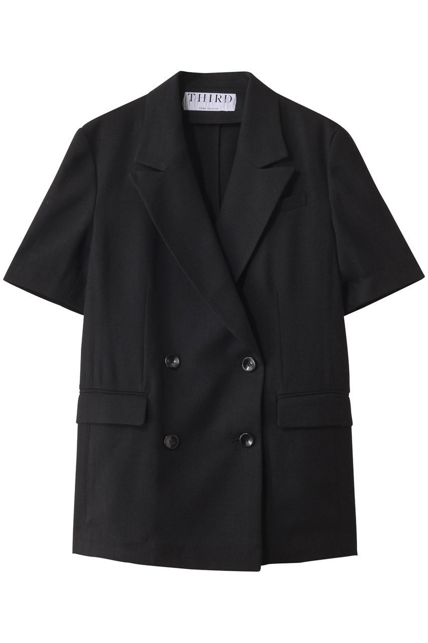 【サードマガジン/THIRD MAGAZINE】のスラブショートスリーブジャケット インテリア・キッズ・メンズ・レディースファッション・服の通販 founy(ファニー) 　ファッション　Fashion　レディースファッション　Fashion for Women　アウター　Coat / Outerwear Collection　レディースジャケット・軽アウター　Jackets　ジャケット　Jacket, Outerwear　スタイリッシュ　Stylish, Fashionable　スラックス　Slacks, Dress Pants　ダウン　Down, Puffer　デニム　Denim, Jeans Material　ブラック|ID: prp329100004884778 ipo3291000000036463824