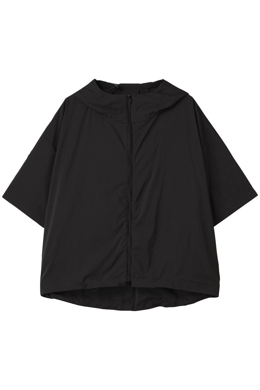 【スリー ドッツ/three dots】のシーサイドライン ハーフスリーブフーディ インテリア・キッズ・メンズ・レディースファッション・服の通販 founy(ファニー) 　ファッション　Fashion　レディースファッション　Fashion for Women　トップス・カットソー　Cut & Sew Tops　シャツ・ブラウス・オフィスカジュアル　Elegant Blouses & Button-Ups　レディースパーカー・カジュアルフーディー　Casual Hoodies & Sweatshirts　ロングTシャツ・Tシャツ　Longline T-Shirts & Tees　スウェット・クルーネックトップス　Sweatshirts & Crewnecks / Relaxed Fit Sweat Tops　カットソー・ベーシックTシャツ　Cut-and-Sewn Tops / Stretch Tees & Basics　アウトドア　Outdoor Clothing　シンプル　Simple, Minimal　ブラック|ID: prp329100004884782 ipo3291000000036463852