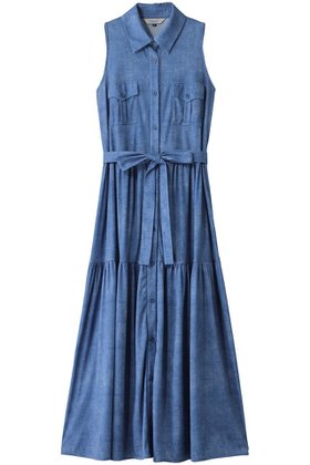 【コルコバード/CORCOVADO】のデニムプリントスリーブレスシャツドレス 人気、トレンドファッション・服の通販 founy(ファニー) ファッション Fashion レディースファッション Fashion for Women ワンピース Dresses フォーマル・パーティードレス・結婚式用ドレス Elegant & Casual Dresses チュニック Tunic Tops & Dresses チュニック Tunic, Long Top デニム Denim, Jeans Material ドレス Dress, One-Piece ドレープ Drape, Draping Fabric エレガント 上品 Elegant 夏 Summer |ID:prp329100004884793