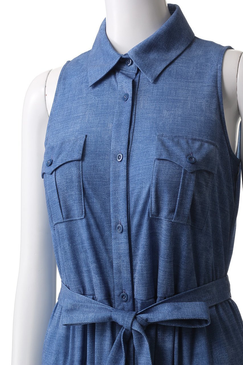 【コルコバード/CORCOVADO】のデニムプリントスリーブレスシャツドレス 人気、トレンドファッション・服の通販 founy(ファニー) ファッション Fashion レディースファッション Fashion for Women ワンピース Dresses フォーマル・パーティードレス・結婚式用ドレス Elegant & Casual Dresses チュニック Tunic Tops & Dresses チュニック Tunic, Long Top デニム Denim, Jeans Material ドレス Dress, One-Piece ドレープ Drape, Draping Fabric エレガント 上品 Elegant 夏 Summer other-5|ID: prp329100004884793 ipo3291000000036463938