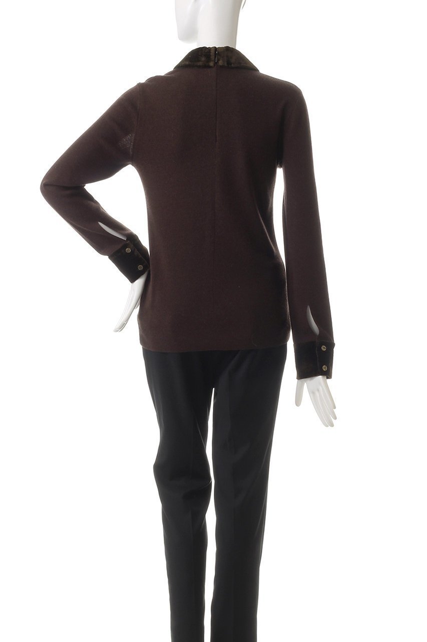 【クラネ/CLANE】のVELOUR COLLAR KNIT TOPS ニット 人気、トレンドファッション・服の通販 founy(ファニー) 　ファッション　Fashion　レディースファッション　Fashion for Women　トップス・カットソー　Cut & Sew Tops　ニット　Knit Tops & Sweaters　カジュアルプルオーバー・ニットトップス　Pullovers & Knit Tops / Casual Pullovers　ベロアトップス　Velour Tops / Velvet-Look Items　エレガント 上品　Elegant　カフス　Cuff Design　ベロア　Velour, Soft Velvet　other-4|ID: prp329100004884818 ipo3291000000036464136