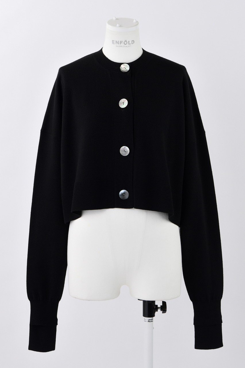 【エンフォルド/ENFOLD】のBIGボタンショート CD/カーディガン 人気、トレンドファッション・服の通販 founy(ファニー) 　ファッション　Fashion　レディースファッション　Fashion for Women　トップス・カットソー　Cut & Sew Tops　ニット　Knit Tops & Sweaters　カーディガン・羽織り　Layered Style Cardigans　カーディガン　Cardigan, Knitwear　ショート　Short, Short Length　スリット　Slit, Slit Detail　スリーブ　Sleeve, Long Sleeve / Short Sleeve　 other-1|ID: prp329100004884823 ipo3291000000036464172