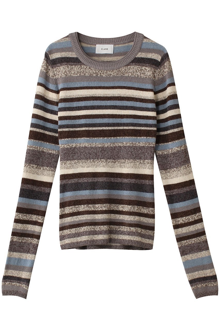 【クラネ/CLANE】のMOLE MIX BORDER KNIT TOPS ニット インテリア・キッズ・メンズ・レディースファッション・服の通販 founy(ファニー) 　ファッション　Fashion　レディースファッション　Fashion for Women　トップス・カットソー　Cut & Sew Tops　ニット　Knit Tops & Sweaters　カジュアルプルオーバー・ニットトップス　Pullovers & Knit Tops / Casual Pullovers　おすすめ　Recommended / Our Picks　インナー　Innerwear　コンパクト　Compact, Small Size　ジャケット　Jacket, Outerwear　ボーダー　Border, Stripe　ミックス　Mix, Mixed Style　今季　This Season, Current Season　A/W・秋冬　Autumn/Winter　BLUE|ID: prp329100004884830 ipo3291000000036464227
