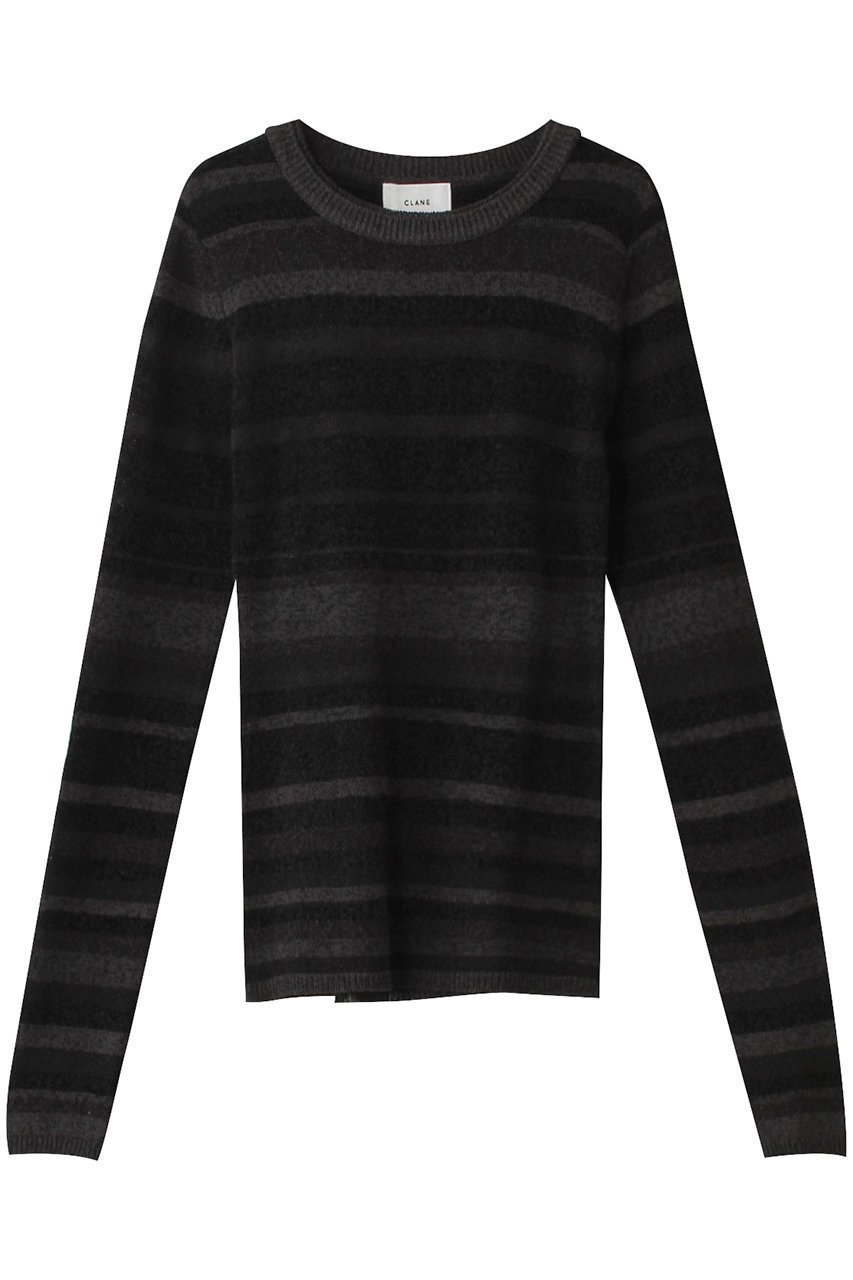【クラネ/CLANE】のMOLE MIX BORDER KNIT TOPS ニット インテリア・キッズ・メンズ・レディースファッション・服の通販 founy(ファニー) 　ファッション　Fashion　レディースファッション　Fashion for Women　トップス・カットソー　Cut & Sew Tops　ニット　Knit Tops & Sweaters　カジュアルプルオーバー・ニットトップス　Pullovers & Knit Tops / Casual Pullovers　おすすめ　Recommended / Our Picks　インナー　Innerwear　コンパクト　Compact, Small Size　ジャケット　Jacket, Outerwear　ボーダー　Border, Stripe　ミックス　Mix, Mixed Style　今季　This Season, Current Season　A/W・秋冬　Autumn/Winter　BLACK|ID: prp329100004884830 ipo3291000000036464228