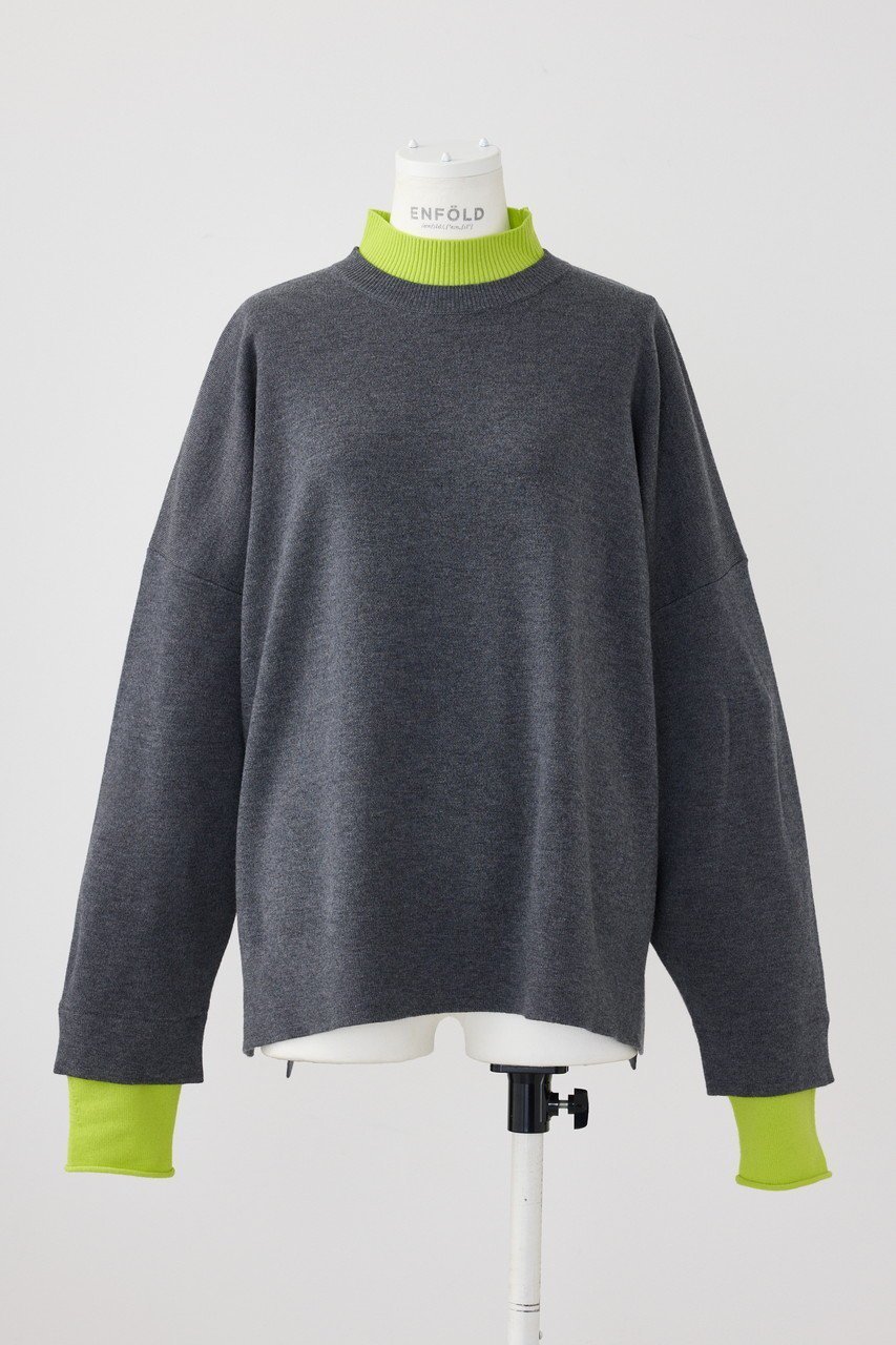 【エンフォルド/ENFOLD】のレイヤードN/C BOX P.O/プルオーバー インテリア・キッズ・メンズ・レディースファッション・服の通販 founy(ファニー) 　ファッション　Fashion　レディースファッション　Fashion for Women　トップス・カットソー　Cut & Sew Tops　ニット　Knit Tops & Sweaters　カジュアルプルオーバー・ニットトップス　Pullovers & Knit Tops / Casual Pullovers　タートルネック　Turtleneck, High Neck　ハイネック　High Neck, Mock Neck　ボックス　Boxy, Box Shape　リラックス　Relax, Relaxed Fit　定番　Standard, Basic Item　チャコールグレー|ID: prp329100004884832 ipo3291000000036464243