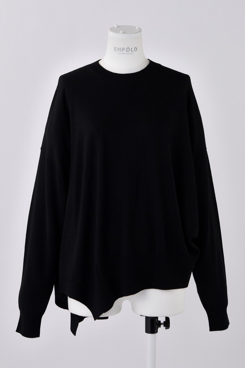 【エンフォルド/ENFOLD】のカーブスリット P.O/プルオーバー インテリア・キッズ・メンズ・レディースファッション・服の通販 founy(ファニー) 　ファッション　Fashion　レディースファッション　Fashion for Women　トップス・カットソー　Cut & Sew Tops　ニット　Knit Tops & Sweaters　カジュアルプルオーバー・ニットトップス　Pullovers & Knit Tops / Casual Pullovers　カッティング　Cutting Detail　カットソー　Cut and Sewn Top　スリット　Slit, Slit Detail　リラックス　Relax, Relaxed Fit　ワイド　Wide, Wide Fit　ブラック|ID: prp329100004884834 ipo3291000000036464254