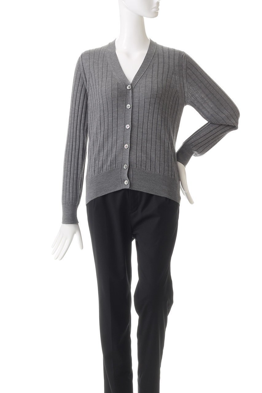 【スローン/SLOANE】の18Gワイドリブ ウール×シルク Vネックカーディガン 人気、トレンドファッション・服の通販 founy(ファニー) 　ファッション　Fashion　レディースファッション　Fashion for Women　トップス・カットソー　Cut & Sew Tops　ニット　Knit Tops & Sweaters　カーディガン・羽織り　Layered Style Cardigans　Vネックトップス　V-Neck Tops / V-Cut Neckline Shirts　カーディガン　Cardigan, Knitwear　シルク　Silk, 100% Silk　ボトム　Bottoms, Lower Wear　ワイドリブ　Wide Rib, Wide Ribbed Knit　定番　Standard, Basic Item　other-2|ID: prp329100004884837 ipo3291000000036464274